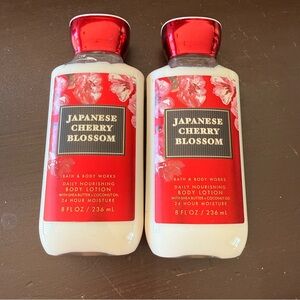 Bath & Body Works Japanese Cherry Blossom Lotion - Red & White (2)
